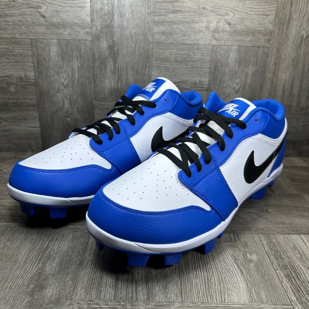 Jordan 1 Low MCS Baseball Cleats Mens 15 Game Royal White Black NEW CJ8524-411 - Picture 3 of 8
